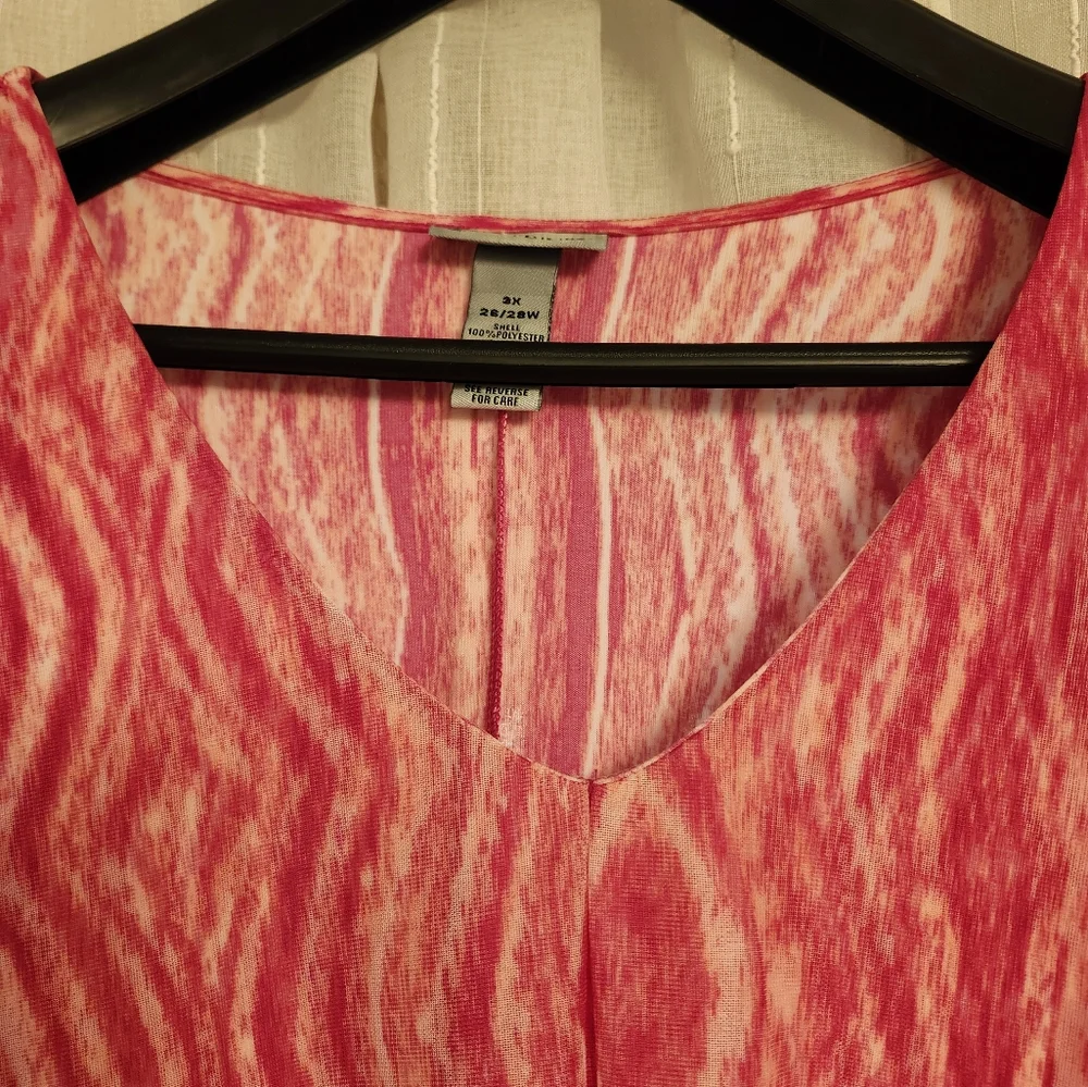 CATHERINE'S PINK PINK PINK SLEEVELESS FLOWY TOP SIZE 3X
